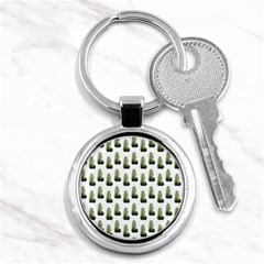 Cactus White Pattern Key Chain (round) by snowwhitegirl