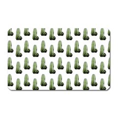 Cactus White Pattern Magnet (rectangular) by snowwhitegirl