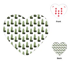 Cactus White Pattern Playing Cards Single Design (heart) by snowwhitegirl