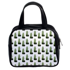 Cactus White Pattern Classic Handbag (two Sides) by snowwhitegirl