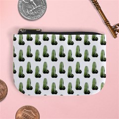 Cactus White Pattern Mini Coin Purse by snowwhitegirl