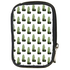 Cactus White Pattern Compact Camera Leather Case by snowwhitegirl