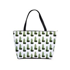 Cactus White Pattern Classic Shoulder Handbag by snowwhitegirl