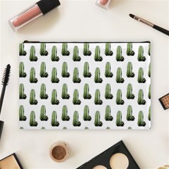 Cactus White Pattern Cosmetic Bag (large) by snowwhitegirl