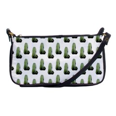 Cactus White Pattern Shoulder Clutch Bag by snowwhitegirl