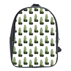 Cactus White Pattern School Bag (xl) by snowwhitegirl