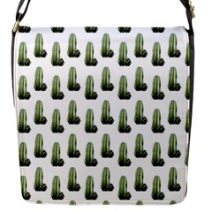 Cactus White Pattern Flap Closure Messenger Bag (s) by snowwhitegirl