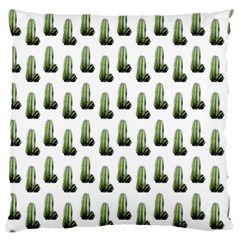 Cactus White Pattern Large Flano Cushion Case (two Sides) by snowwhitegirl