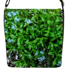 Forget Me Not Flap Closure Messenger Bag (s) by Riverwoman