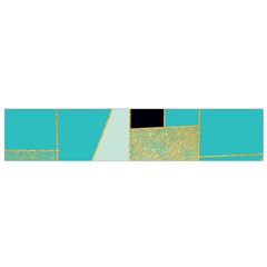 Turquoise,black And Gold Small Flano Scarf by VeataAtticus