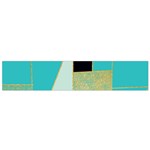 Turquoise,black And Gold Small Flano Scarf Front