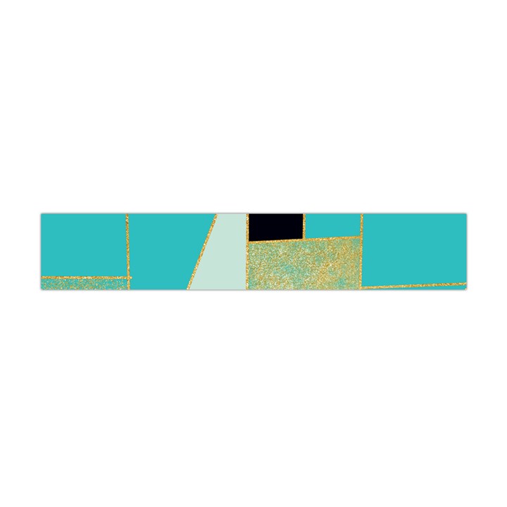 Turquoise,black And Gold Flano Scarf (Mini)