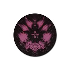 Glitch Art Grunge Distortion Rubber Round Coaster (4 Pack)  by Mariart