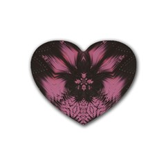 Glitch Art Grunge Distortion Rubber Coaster (heart)  by Mariart