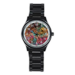 Oil Paint Stainless Steel Round Watch by Bajindul