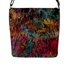 Oil Paint Flap Closure Messenger Bag (l) by Bajindul