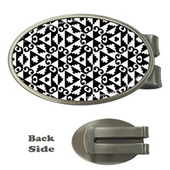 Geometric Tile Background Money Clips (oval)  by Bajindul