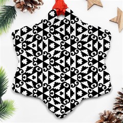 Geometric Tile Background Snowflake Ornament (two Sides) by Bajindul