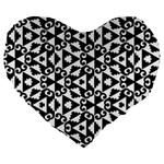 Geometric Tile Background Large 19  Premium Flano Heart Shape Cushions Front