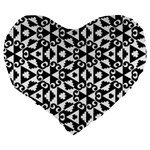 Geometric Tile Background Large 19  Premium Flano Heart Shape Cushions Back