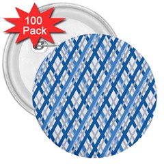 Geometric Overlay Blue 3  Buttons (100 Pack)  by Bajindul