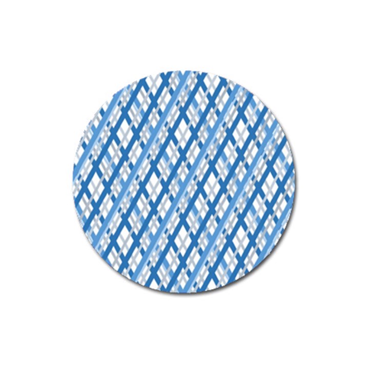 Geometric Overlay Blue Magnet 3  (Round)