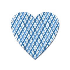 Geometric Overlay Blue Heart Magnet by Bajindul