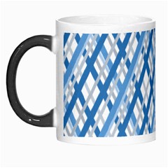 Geometric Overlay Blue Morph Mugs by Bajindul