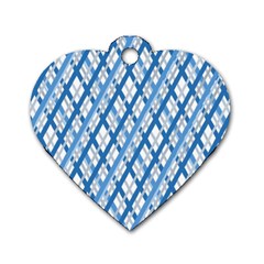 Geometric Overlay Blue Dog Tag Heart (one Side) by Bajindul