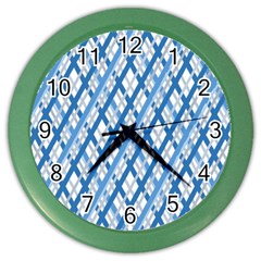 Geometric Overlay Blue Color Wall Clock by Bajindul