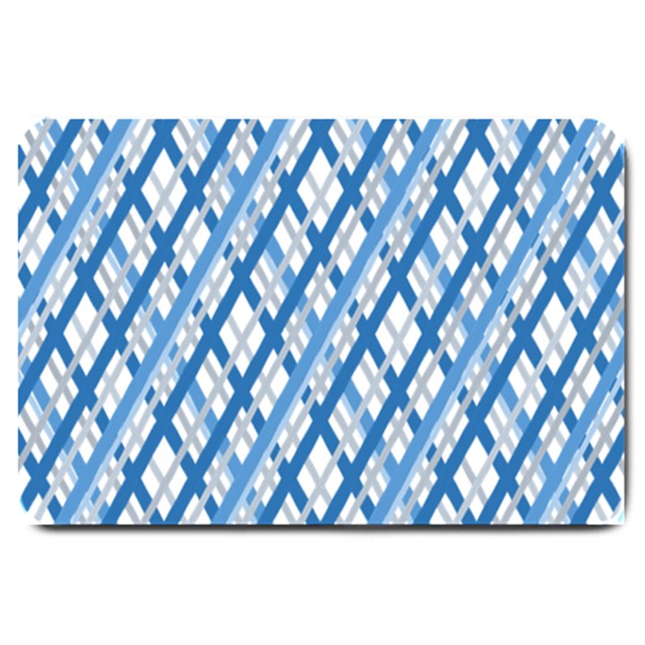 Geometric Overlay Blue Large Doormat 