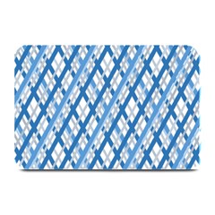 Geometric Overlay Blue Plate Mats by Bajindul