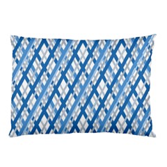 Geometric Overlay Blue Pillow Case by Bajindul