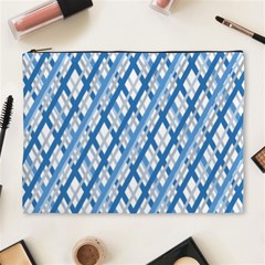 Geometric Overlay Blue Cosmetic Bag (xl) by Bajindul