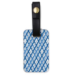 Geometric Overlay Blue Luggage Tag (one Side) by Bajindul