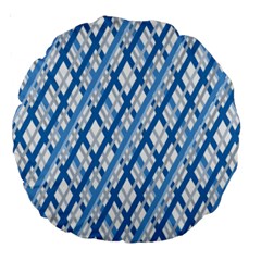 Geometric Overlay Blue Large 18  Premium Round Cushions by Bajindul