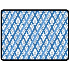 Geometric Overlay Blue Double Sided Fleece Blanket (large)  by Bajindul