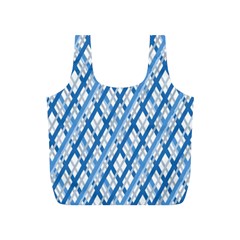 Geometric Overlay Blue Full Print Recycle Bag (s) by Bajindul