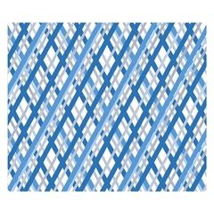 Geometric Overlay Blue Double Sided Flano Blanket (small)  by Bajindul