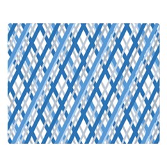 Geometric Overlay Blue Double Sided Flano Blanket (large)  by Bajindul