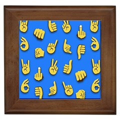 Emojis Hands Fingers Framed Tiles by Bajindul