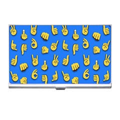 Emojis Hands Fingers Business Card Holder by Bajindul