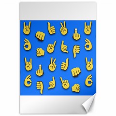 Emojis Hands Fingers Canvas 12  X 18  by Bajindul