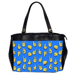 Emojis Hands Fingers Oversize Office Handbag (2 Sides) by Bajindul