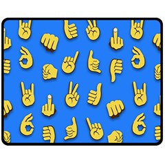 Emojis Hands Fingers Fleece Blanket (medium)  by Bajindul