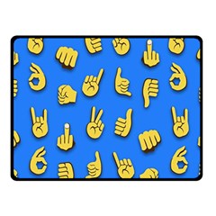 Emojis Hands Fingers Fleece Blanket (small) by Bajindul