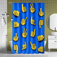 Emojis Hands Fingers Shower Curtain 48  X 72  (small)  by Bajindul