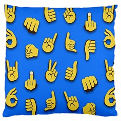 Emojis Hands Fingers Large Cushion Case (two Sides) by Bajindul