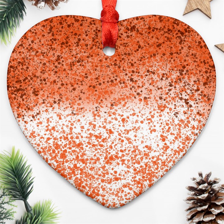 Scrapbook Orange Shades Heart Ornament (Two Sides)