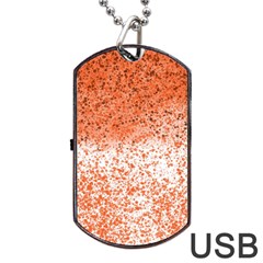 Scrapbook Orange Shades Dog Tag Usb Flash (two Sides) by HermanTelo